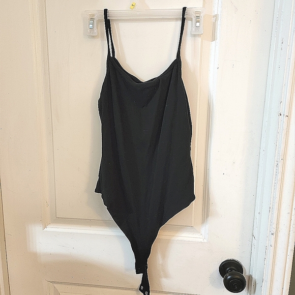 Black Spaghetti Strap Bodysuit - Picture 1 of 2